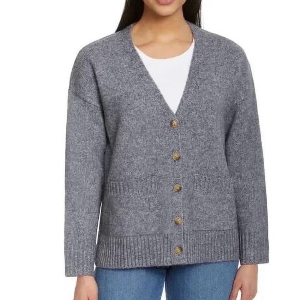 Gray Button-Up Women's Sweater